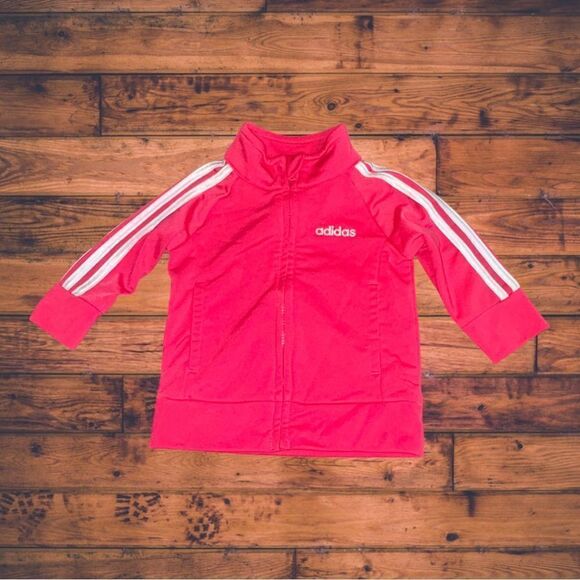 5 for $25🔥Adidas Hot Pink Zip Front Jacket Baby Size 3 Months - Picture 1 of 5